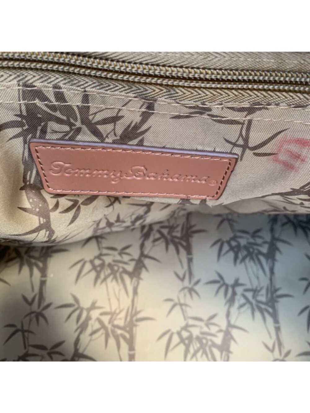 Tommy Bahama Mojito Blue Canvas Duffle Travel Bag Basketweave Trim Large - Picture 9 of 12
